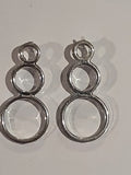 Boucles d'oreilles Bratz argentées à trois anneaux – Accessoire original MGA