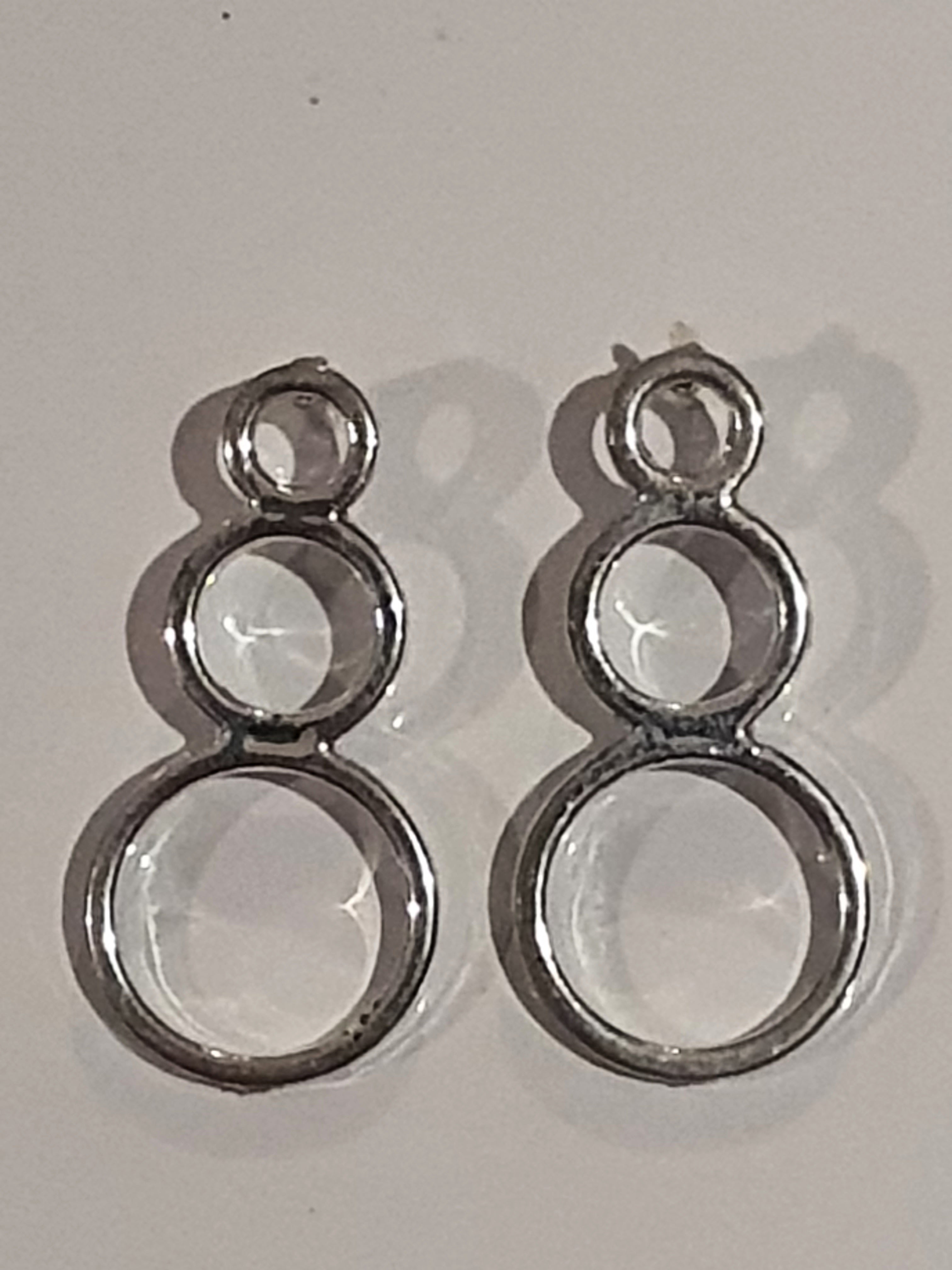 Boucles d'oreilles Bratz argentées à trois anneaux – Accessoire original MGA