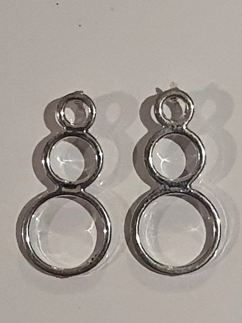 Boucles d'oreilles Bratz argentées à trois anneaux – Accessoire original MGA